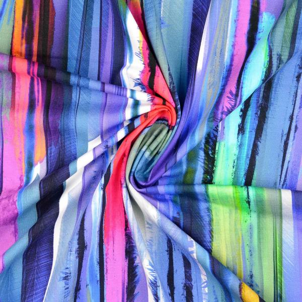 Baumwoll-Jersey Digitaldruck, bunte Streifen